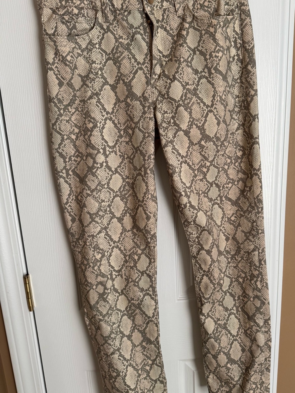 Joe's Jeans Beige & Taupe Snake-Print  Jeans